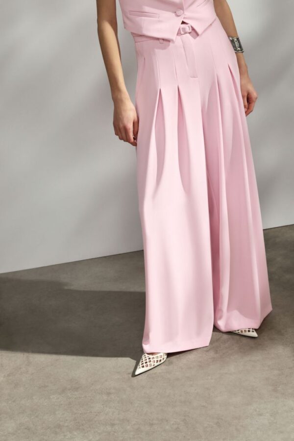 PANTALONI AMPI CON VITA ALTA E PINCES - immagine 3