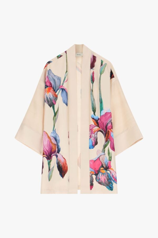 KIMONO CON MOTIVO FLOREALE E TASCHE - immagine 5